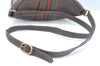 Authentic GUCCI Web Sherry Line Shoulder Cross Bag GG PVC Leather Brown K9992