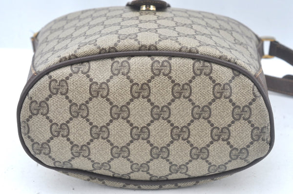 Authentic GUCCI Web Sherry Line Shoulder Cross Bag GG PVC Leather Brown K9992
