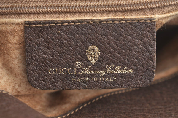 Authentic GUCCI Web Sherry Line Shoulder Cross Bag GG PVC Leather Brown K9992