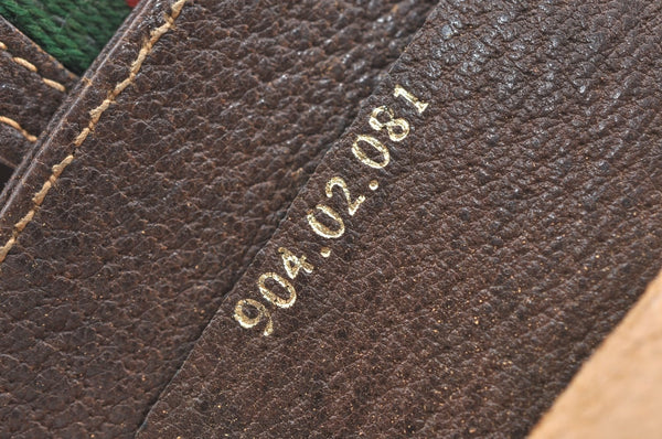 Authentic GUCCI Web Sherry Line Shoulder Cross Bag GG PVC Leather Brown K9992