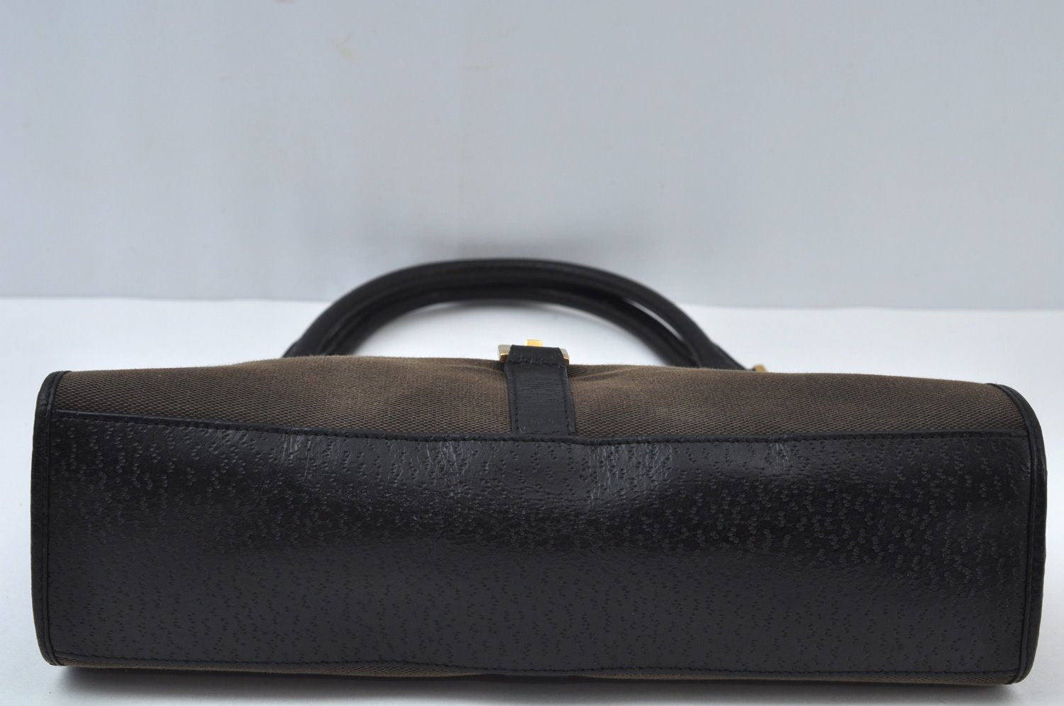 Authentic GUCCI Jackie Shoulder Hand Bag Canvas Leather Black K9993