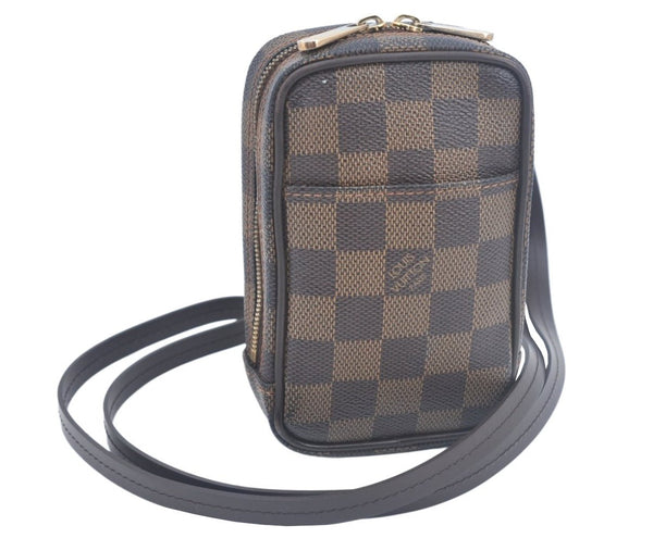 Authentic Louis Vuitton Damier Etui Okapi PM Camera Case Pouch N61738 LV K9994