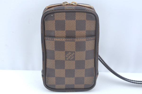 Authentic Louis Vuitton Damier Etui Okapi PM Camera Case Pouch N61738 LV K9994