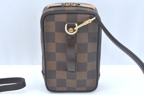Authentic Louis Vuitton Damier Etui Okapi PM Camera Case Pouch N61738 LV K9994