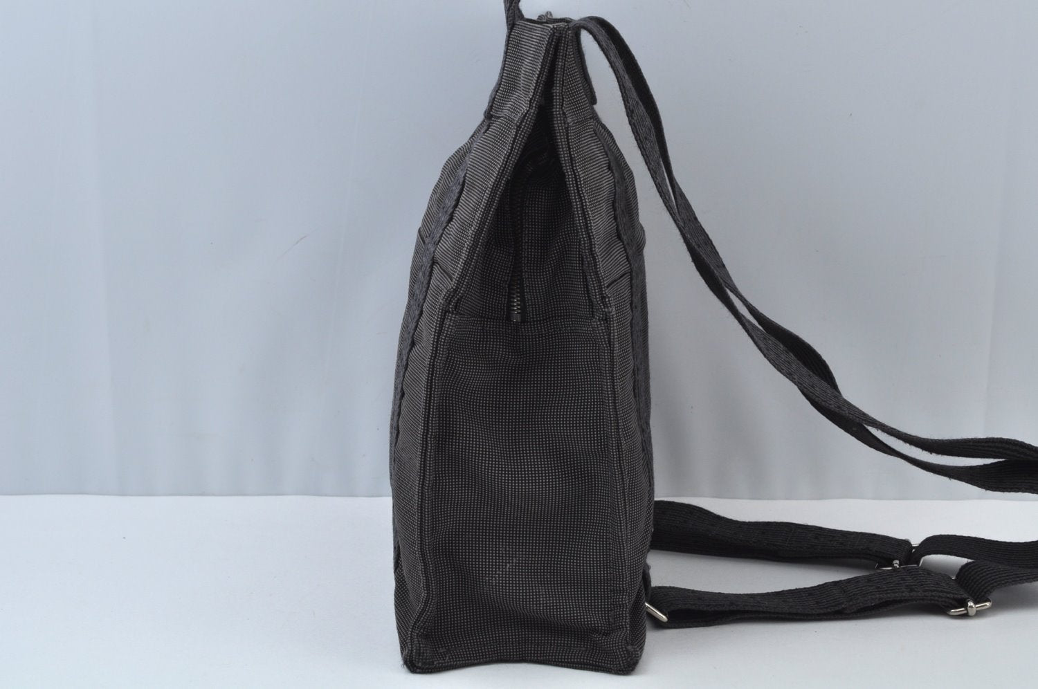 Authentic HERMES Her Line Ado MM Backpack Hand Bag Nylon Gray K9995