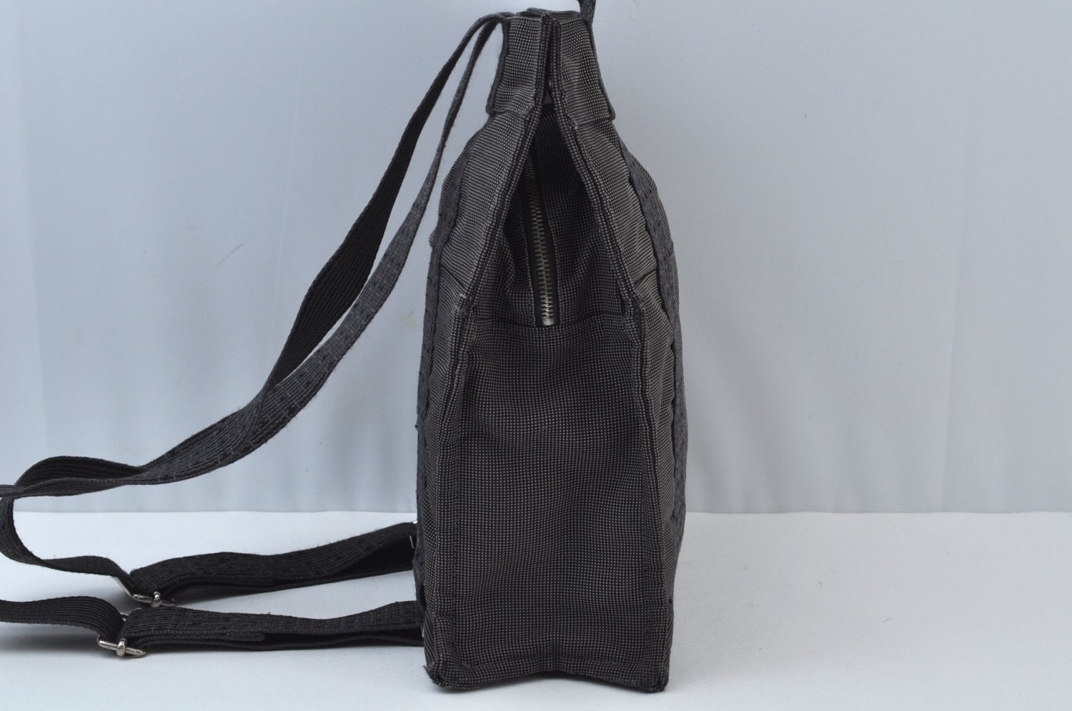 Authentic HERMES Her Line Ado MM Backpack Hand Bag Nylon Gray K9995