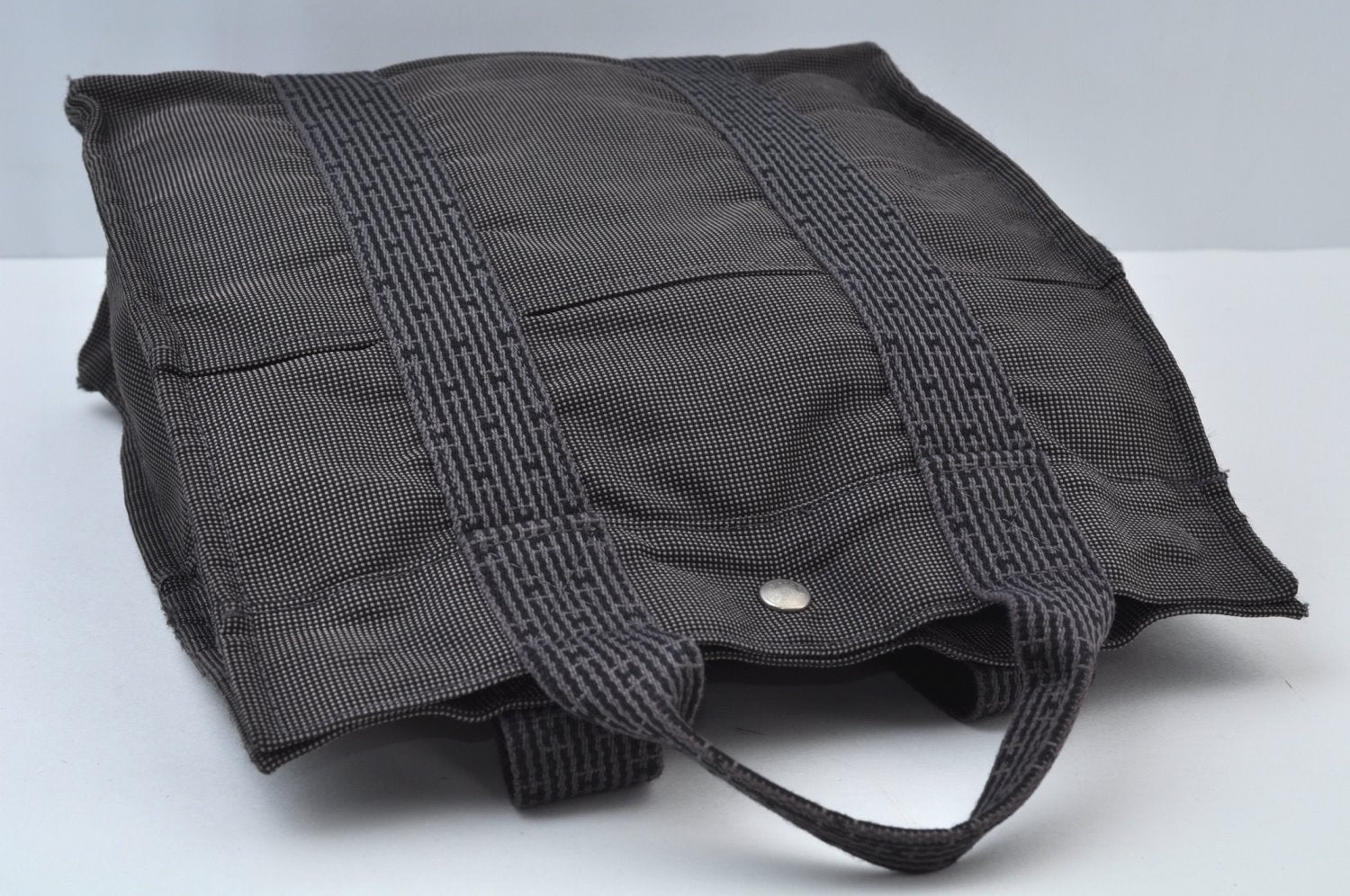 Authentic HERMES Her Line Ado MM Backpack Hand Bag Nylon Gray K9995