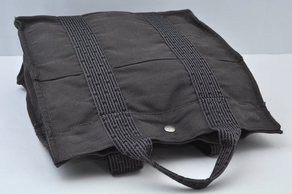 Authentic HERMES Her Line Ado MM Backpack Hand Bag Nylon Gray K9995