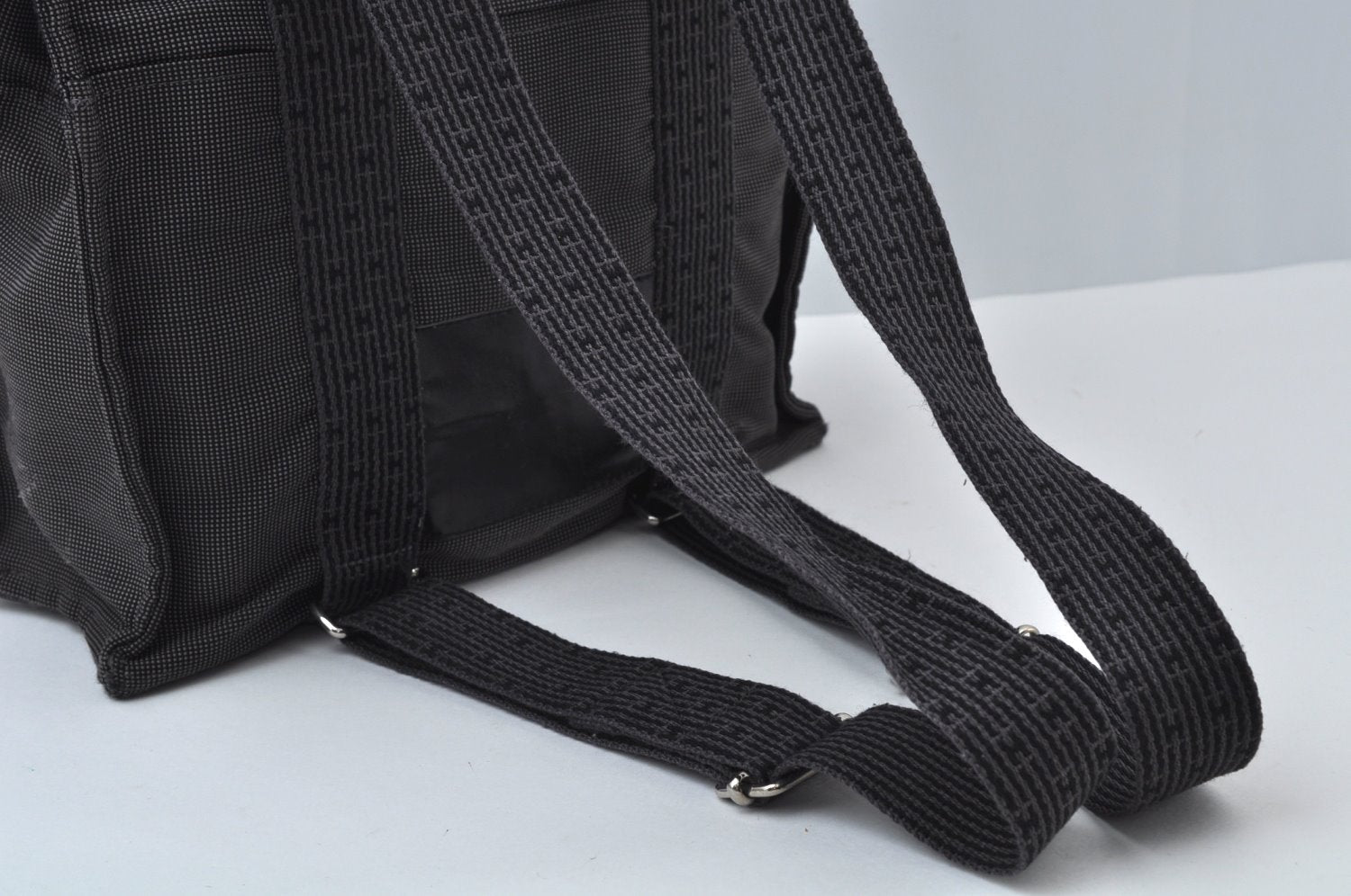 Authentic HERMES Her Line Ado MM Backpack Hand Bag Nylon Gray K9995