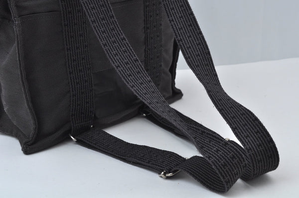 Authentic HERMES Her Line Ado MM Backpack Hand Bag Nylon Gray K9995