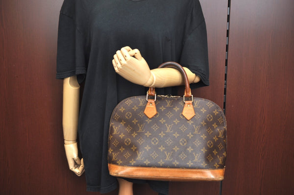 Authentic Louis Vuitton Monogram Alma Hand Bag Purse M51130 LV K9996