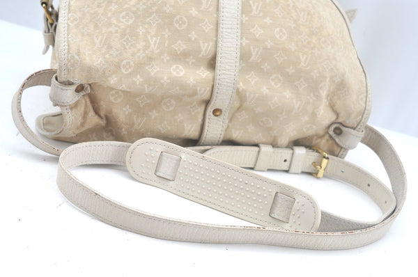 Auth Louis Vuitton Monogram Mini Lin Saumur 30 Hand Bag White M95314 LV K9997