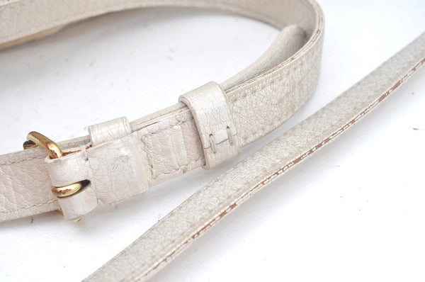 Auth Louis Vuitton Monogram Mini Lin Saumur 30 Hand Bag White M95314 LV K9997