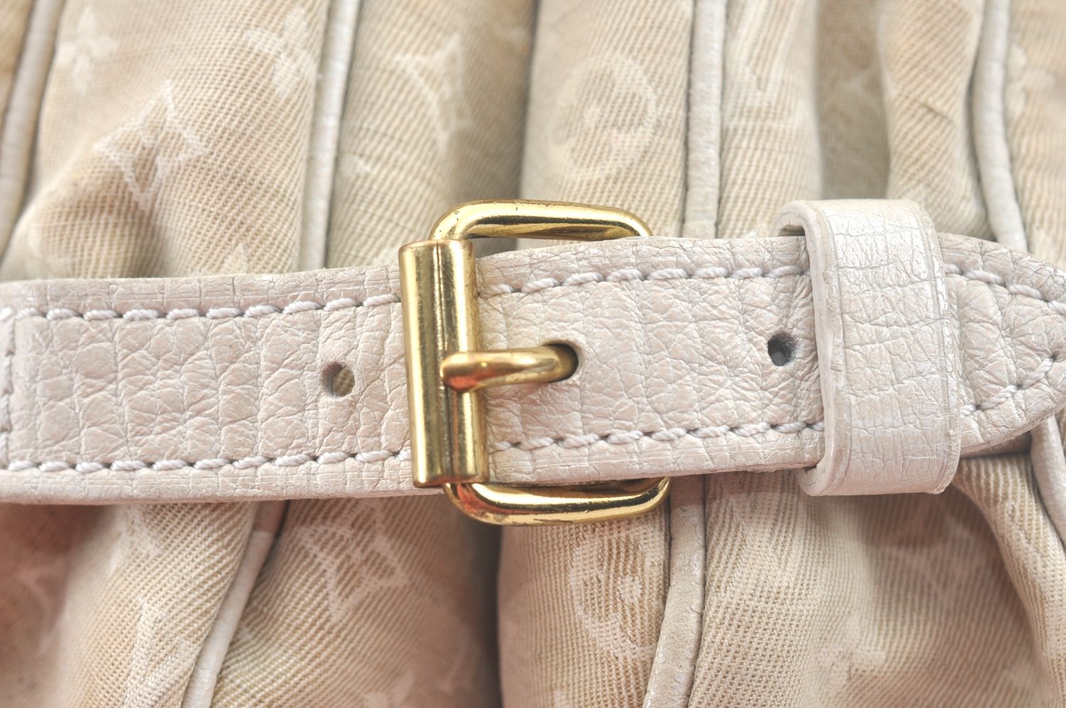 Auth Louis Vuitton Monogram Mini Lin Saumur 30 Hand Bag White M95314 LV K9997