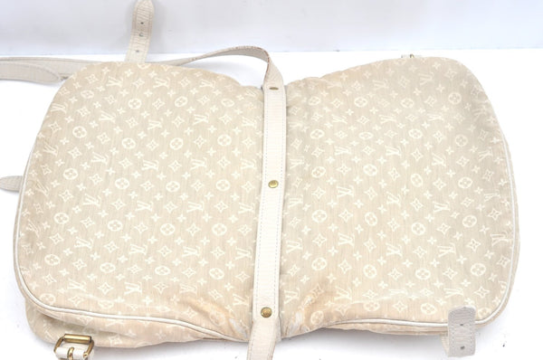 Auth Louis Vuitton Monogram Mini Lin Saumur 30 Hand Bag White M95314 LV K9997