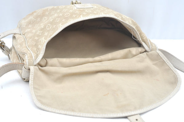 Auth Louis Vuitton Monogram Mini Lin Saumur 30 Hand Bag White M95314 LV K9997