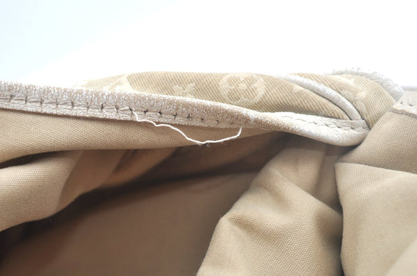 Auth Louis Vuitton Monogram Mini Lin Saumur 30 Hand Bag White M95314 LV K9997