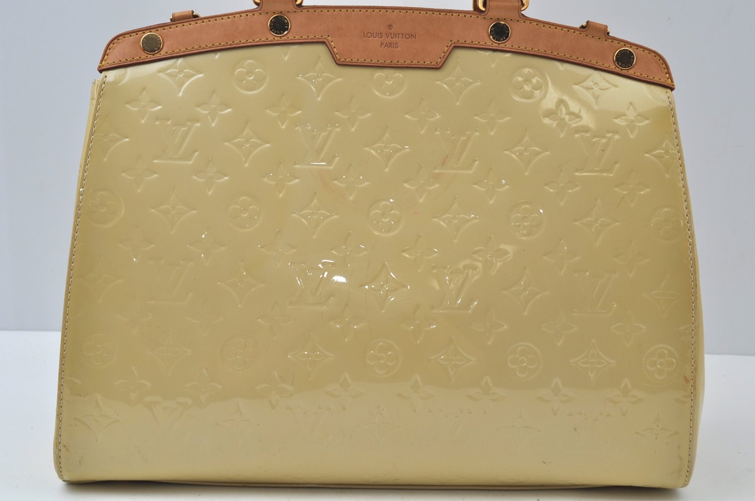 Authentic Louis Vuitton Vernis Brea GM Hand Bag M91617 Yellow K9998