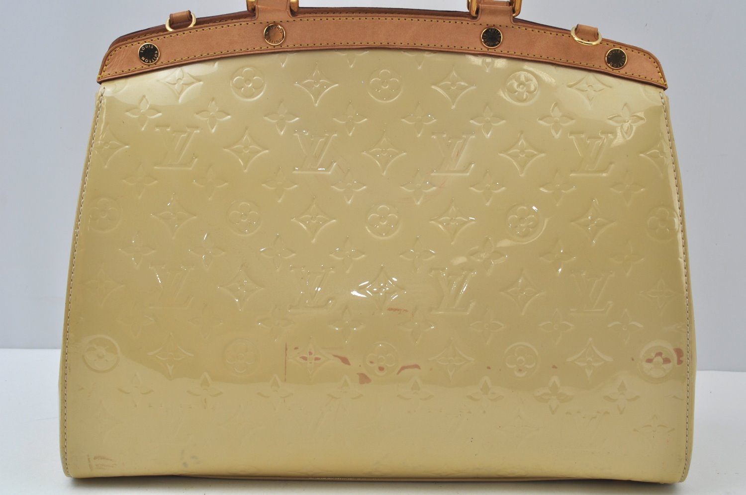 Authentic Louis Vuitton Vernis Brea GM Hand Bag M91617 Yellow K9998