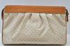 Authentic GUCCI Micro GG PVC Leather Clutch Hand Bag White L0001