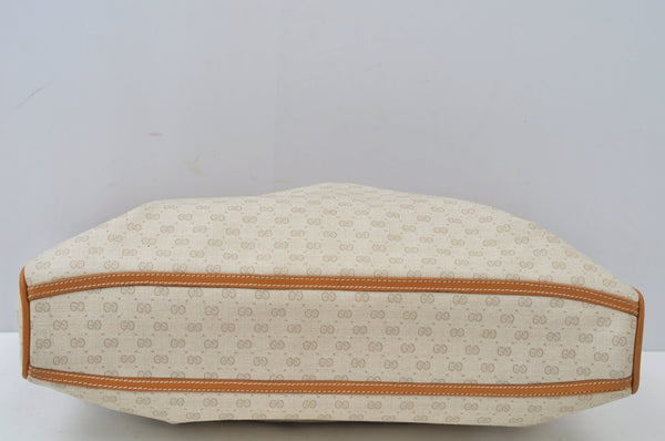 Authentic GUCCI Micro GG PVC Leather Clutch Hand Bag White L0001