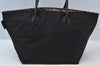 Authentic BURBERRY BLUE LABEL Check Shoulder Tote Bag Nylon Leather Black L0002