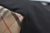 Authentic BURBERRY BLUE LABEL Check Shoulder Tote Bag Nylon Leather Black L0002