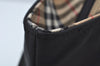 Authentic BURBERRY BLUE LABEL Check Shoulder Tote Bag Nylon Leather Black L0002