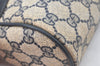 Authentic GUCCI Sherry Line Clutch Hand Bag Purse GG PVC Leather Navy Blue L0003