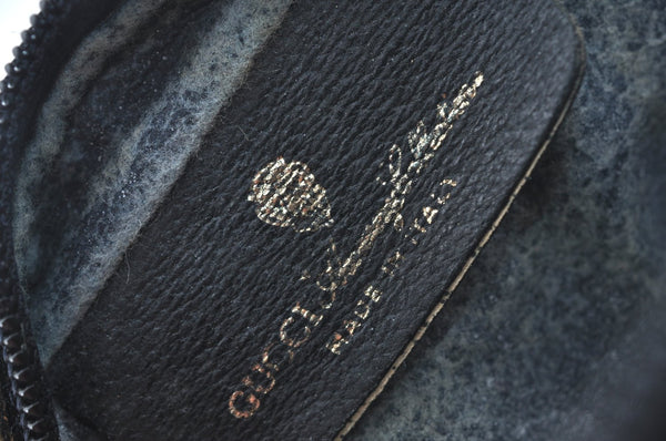 Authentic GUCCI Sherry Line Clutch Hand Bag Purse GG PVC Leather Navy Blue L0003