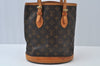 Authentic Louis Vuitton Monogram Bucket PM Shoulder Tote Bag M42238 Junk L0006