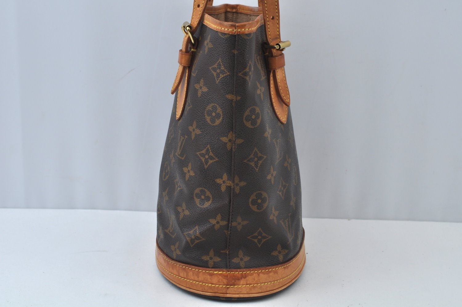 Authentic Louis Vuitton Monogram Bucket PM Shoulder Tote Bag M42238 Junk L0006