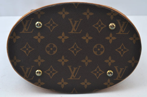 Authentic Louis Vuitton Monogram Bucket PM Shoulder Tote Bag M42238 Junk L0006
