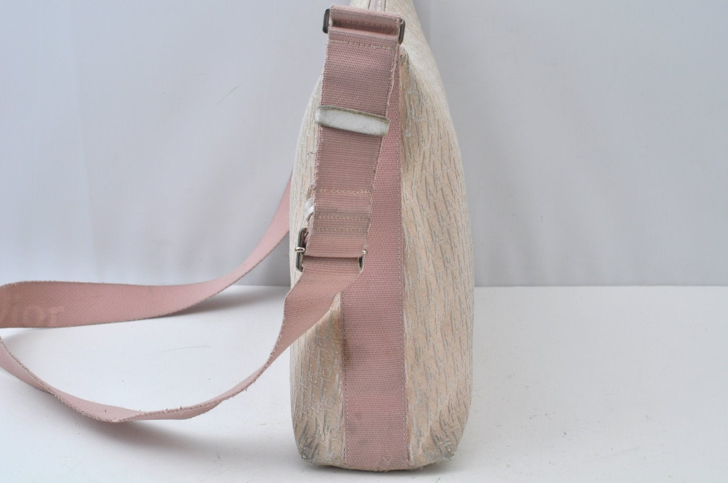 Authentic Christian Dior Trotter Shoulder Cross Body Bag Canvas Pink L0008