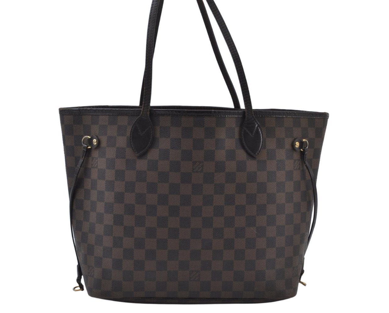 Authentic Louis Vuitton Damier Neverfull MM Shoulder Tote Bag N51105 LV L0009