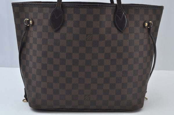 Authentic Louis Vuitton Damier Neverfull MM Shoulder Tote Bag N51105 LV L0009