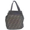 Authentic FENDI Zucca Hand Tote Bag Canvas Brown L0010