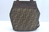 Authentic FENDI Zucca Hand Tote Bag Canvas Brown L0010