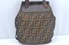 Authentic FENDI Zucca Hand Tote Bag Canvas Brown L0010