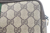 Authentic GUCCI Web Sherry Line Clutch Hand Bag Purse GG PVC Leather Brown L0013