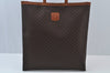 Authentic CELINE Macadam Blason Shoulder Tote Bag PVC Leather Brown L0014