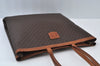 Authentic CELINE Macadam Blason Shoulder Tote Bag PVC Leather Brown L0014