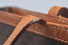 Authentic CELINE Macadam Blason Shoulder Tote Bag PVC Leather Brown L0014