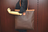 Authentic CELINE Macadam Blason Shoulder Tote Bag PVC Leather Brown L0014