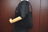 Authentic GUCCI Bamboo Shoulder Bag Suede Leather 0013244 Black L0015