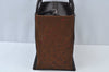 Authentic BURBERRY Vintage Leather Suede Hand Bag Purse Brown L0016