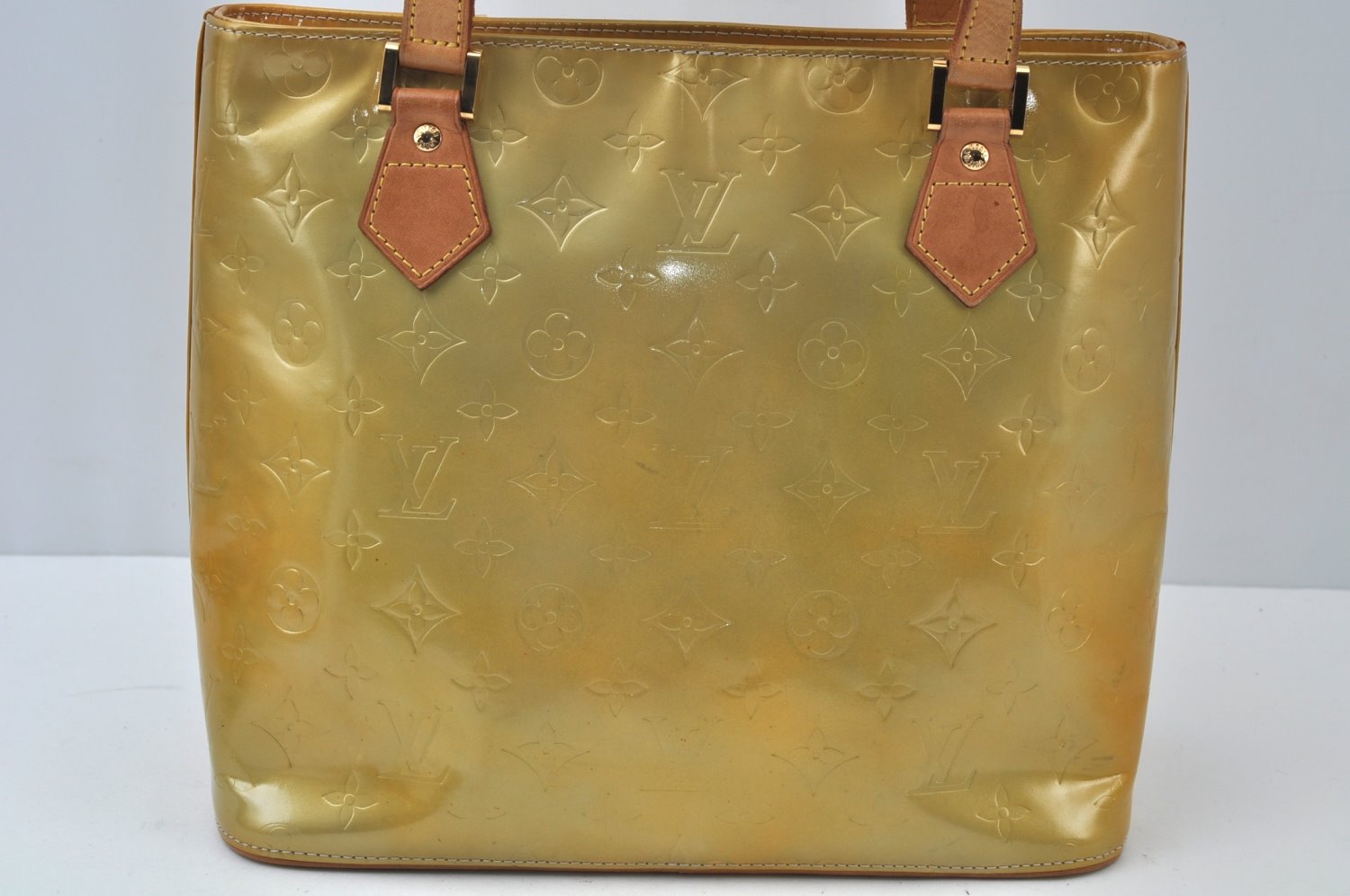 Authentic Louis Vuitton Vernis Houston Shoulder Hand Bag Yellow M91053 LV L0018