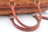 Authentic MCM Visetos Leather Vintage Travel Boston Bag Brown L0030