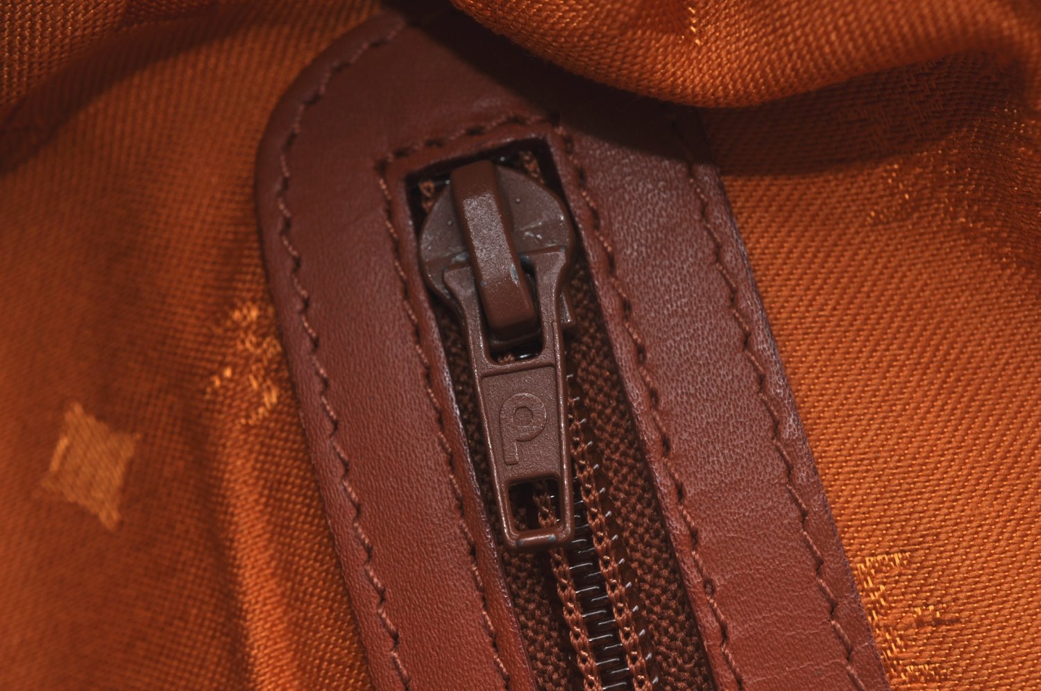 Authentic MCM Visetos Leather Vintage Travel Boston Bag Brown L0030