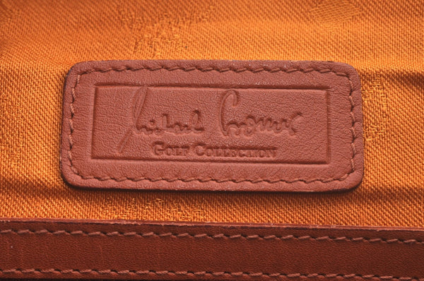 Authentic MCM Visetos Leather Vintage Travel Boston Bag Brown L0030